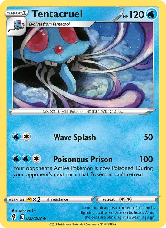 Tentacruel 27/203  - Reverse Holofoil SWSH07 Evolving Skies - Uncommon