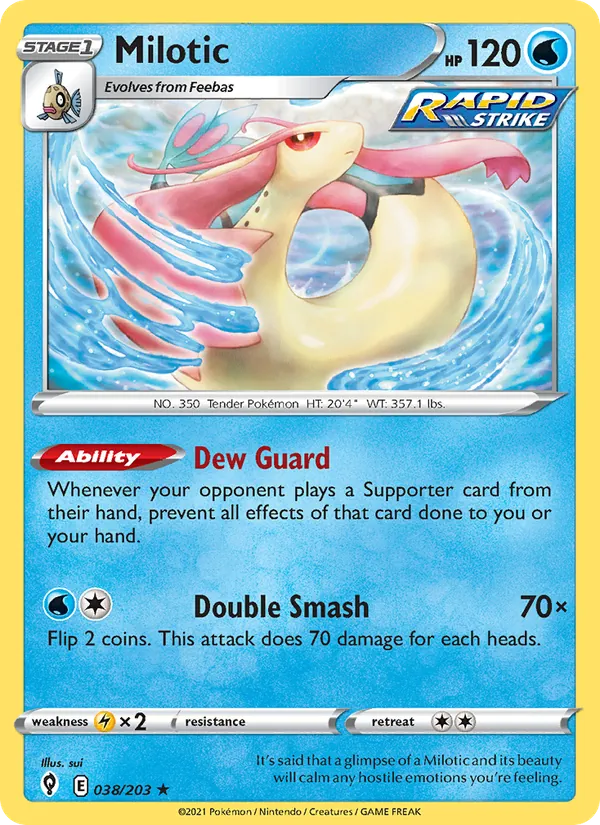Milotic 38/203  - Reverse Holofoil SWSH07 Evolving Skies - Rare