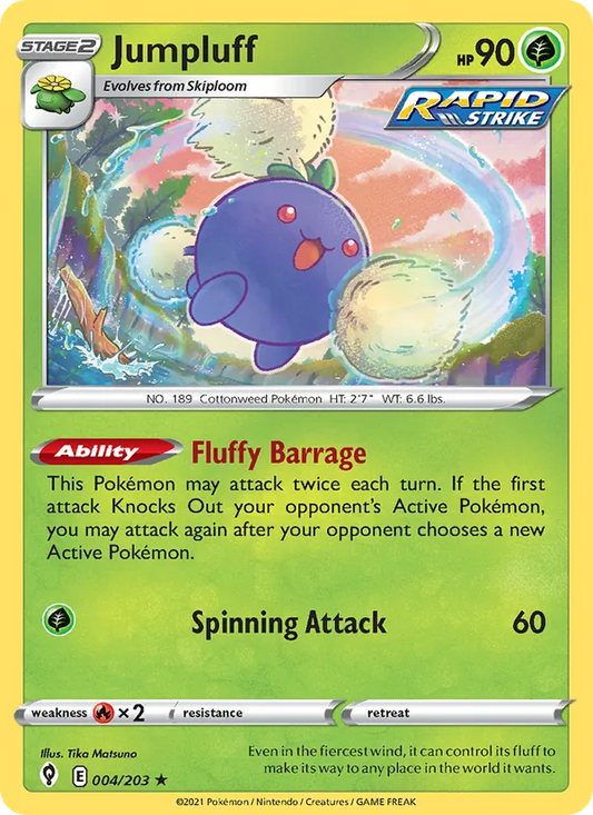 Jumpluff 4/203  - Holofoil SWSH07 Evolving Skies - Holo Rare