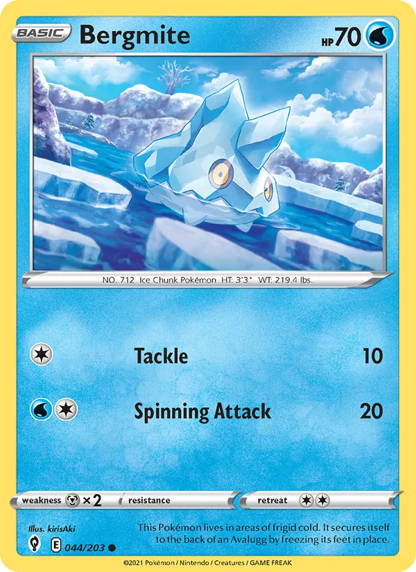 Bergmite 44/203  - Reverse Holofoil SWSH07 Evolving Skies - Common