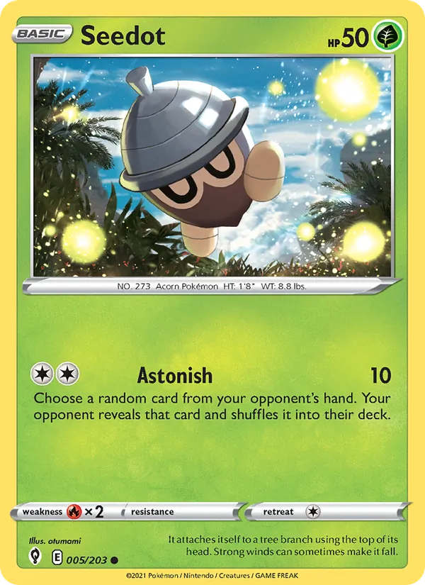 Seedot 5/203  - Reverse Holofoil SWSH07 Evolving Skies - Common