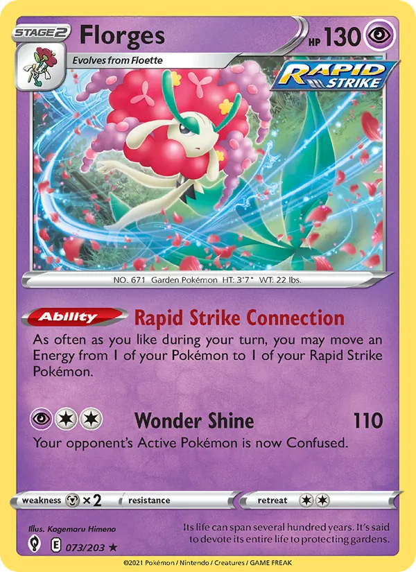 Florges 73/203  - Reverse Holofoil SWSH07 Evolving Skies - Holo Rare