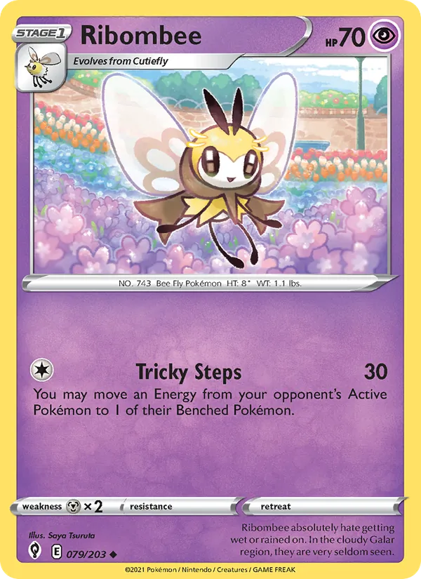 Ribombee 79/203  - Reverse Holofoil SWSH07 Evolving Skies - Uncommon