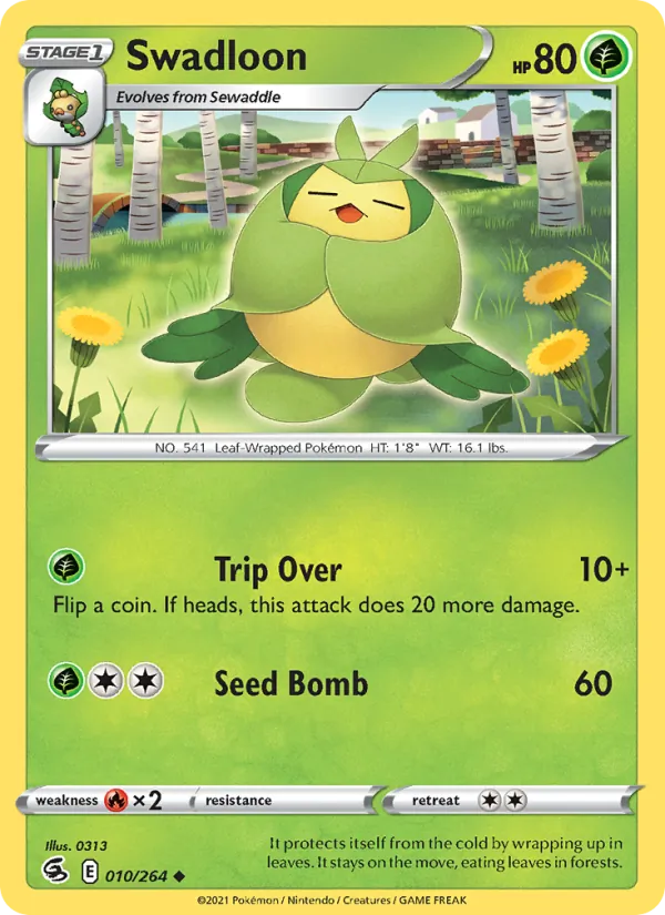 Swadloon 10/264  - Reverse Holofoil SWSH08 Fusion Strike - Uncommon