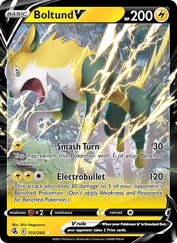 Boltund V 103/264  - Holofoil SWSH08 Fusion Strike - Holo Rare V
