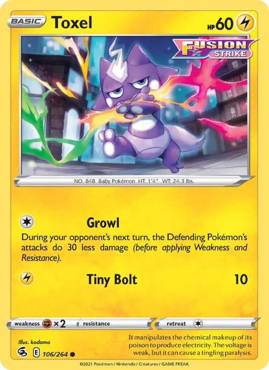 Toxel 106/264  - Reverse Holofoil SWSH08 Fusion Strike - Common