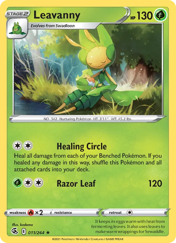 Leavanny 11/264  - Reverse Holofoil SWSH08 Fusion Strike - Rare