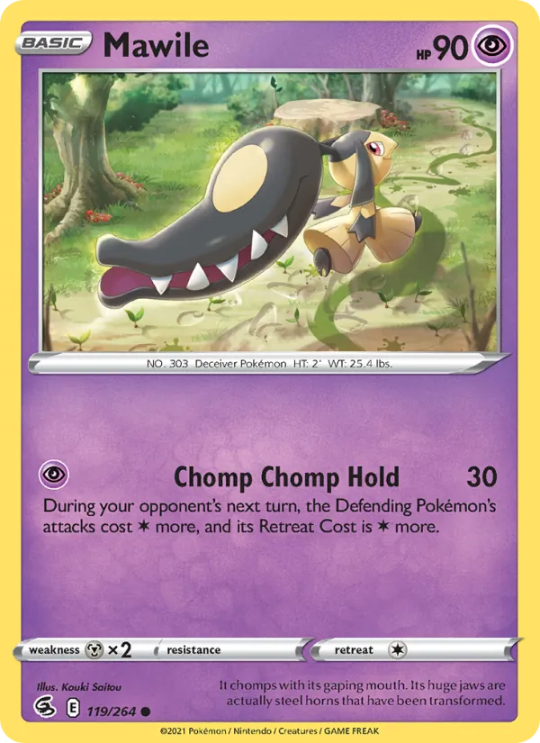 Mawile 119/264  - Reverse Holofoil SWSH08 Fusion Strike - Common