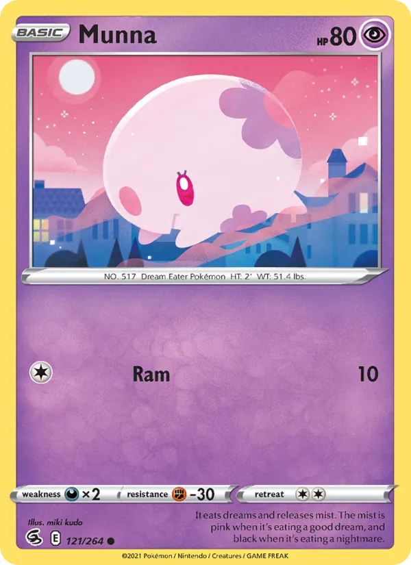 Munna 121/264  - Reverse Holofoil SWSH08 Fusion Strike - Common