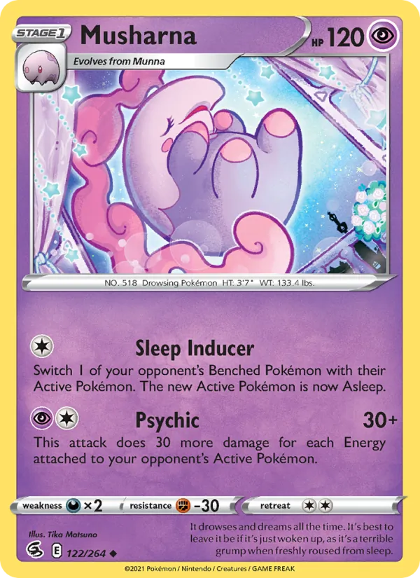 Musharna 122/264  - Reverse Holofoil SWSH08 Fusion Strike - Uncommon