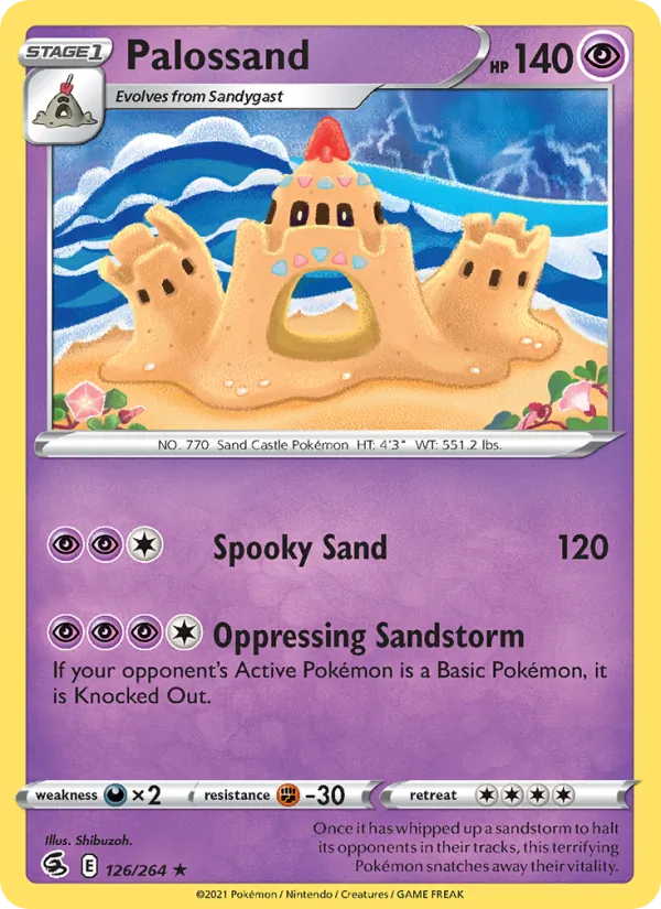 Palossand 126/264  - Reverse Holofoil SWSH08 Fusion Strike - Rare