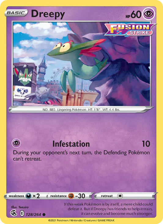 Dreepy 128/264  - Reverse Holofoil SWSH08 Fusion Strike - Common