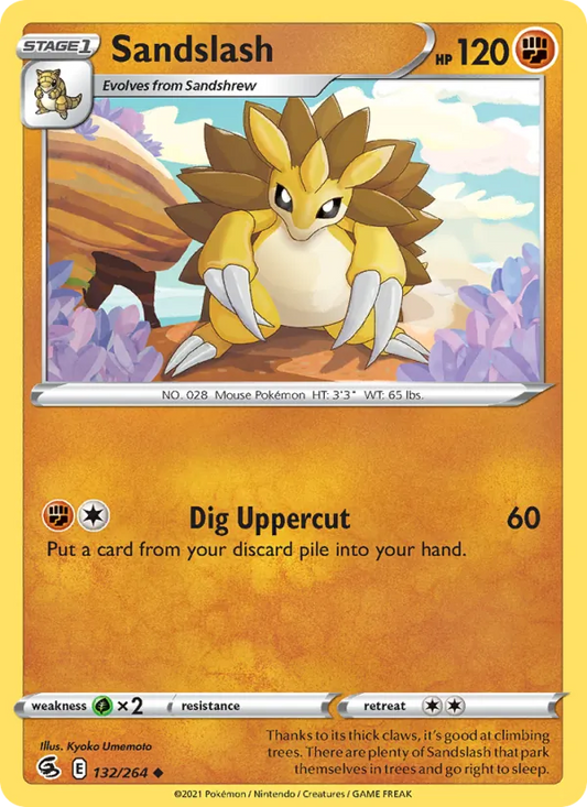 Sandslash 132/264  - Reverse Holofoil SWSH08 Fusion Strike - Uncommon