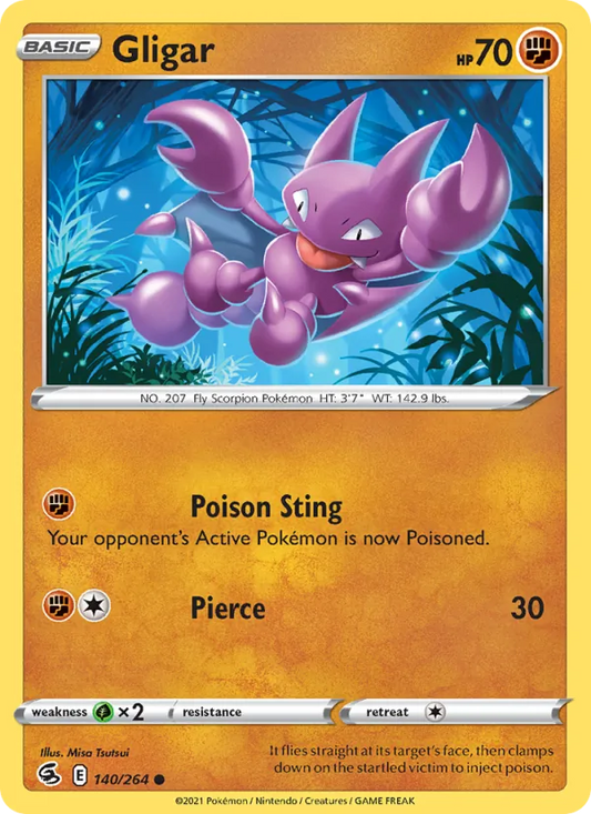 Gligar 140/264  - Reverse Holofoil SWSH08 Fusion Strike - Common