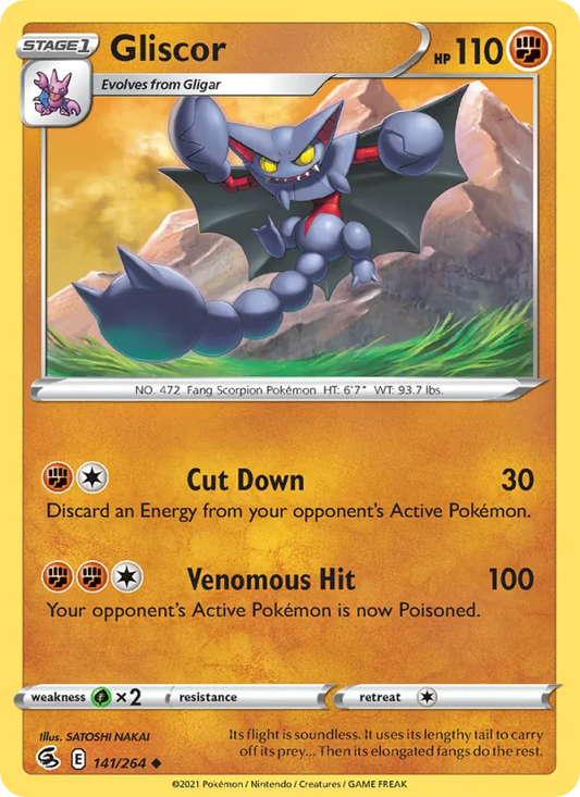 Gliscor 141/264  - Reverse Holofoil SWSH08 Fusion Strike - Uncommon