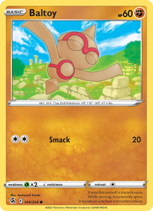 Baltoy 144/264  - Reverse Holofoil SWSH08 Fusion Strike - Common