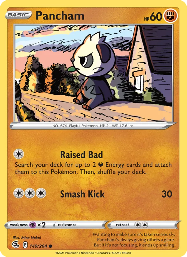 Pancham 149/264  - Reverse Holofoil SWSH08 Fusion Strike - Common