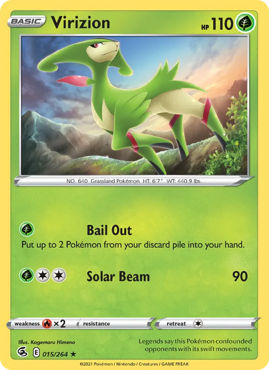 Virizion 15/264  - Reverse Holofoil SWSH08 Fusion Strike - Rare