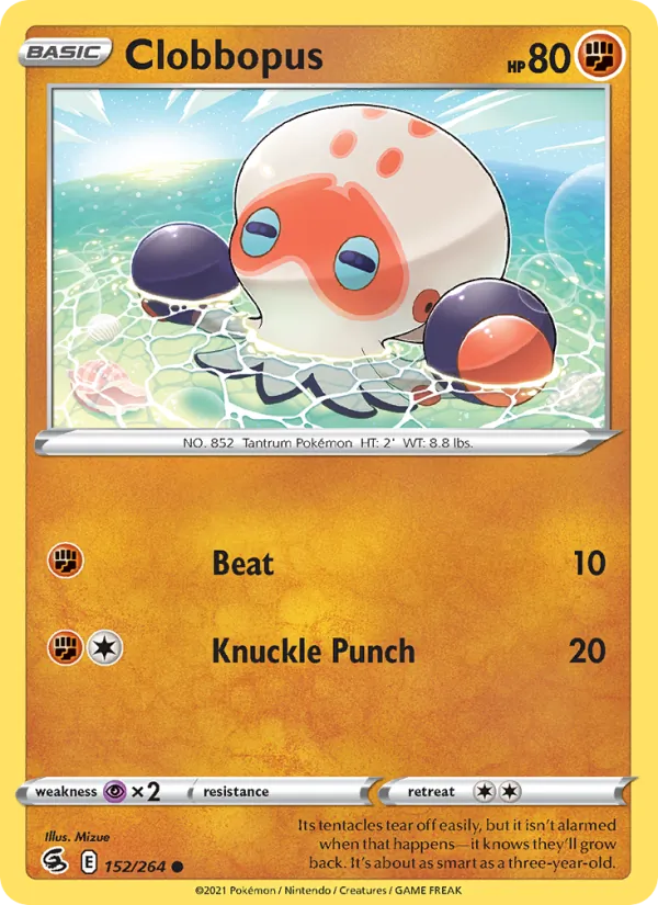 Clobbopus 152/264  - Reverse Holofoil SWSH08 Fusion Strike - Common