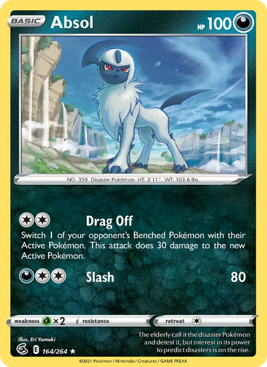 Absol 164/264  - Reverse Holofoil SWSH08 Fusion Strike - Rare