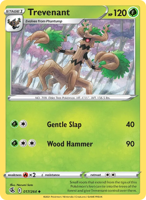 Trevenant 17/264  - Reverse Holofoil SWSH08 Fusion Strike - Uncommon