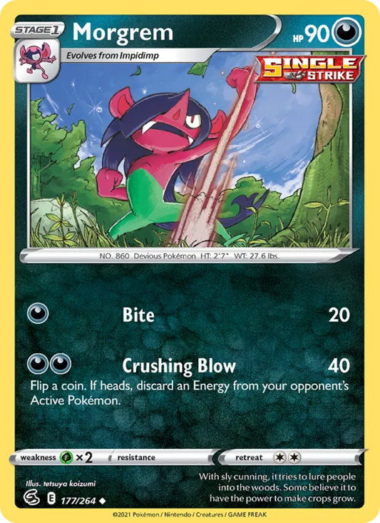 Morgrem 177/264  - Reverse Holofoil SWSH08 Fusion Strike - Uncommon