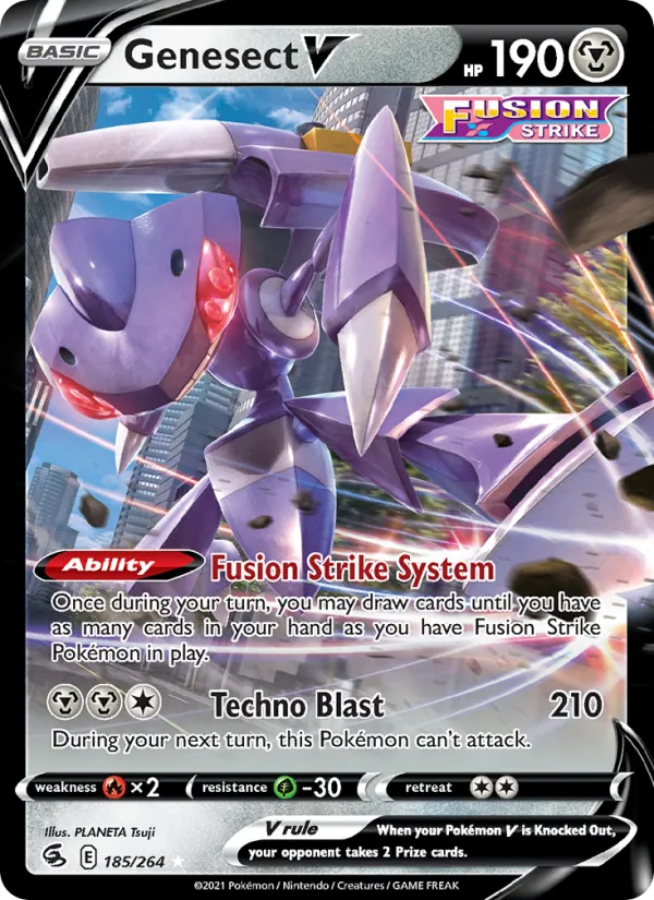 Genesect V 185/264  - Holofoil SWSH08 Fusion Strike - Holo Rare V