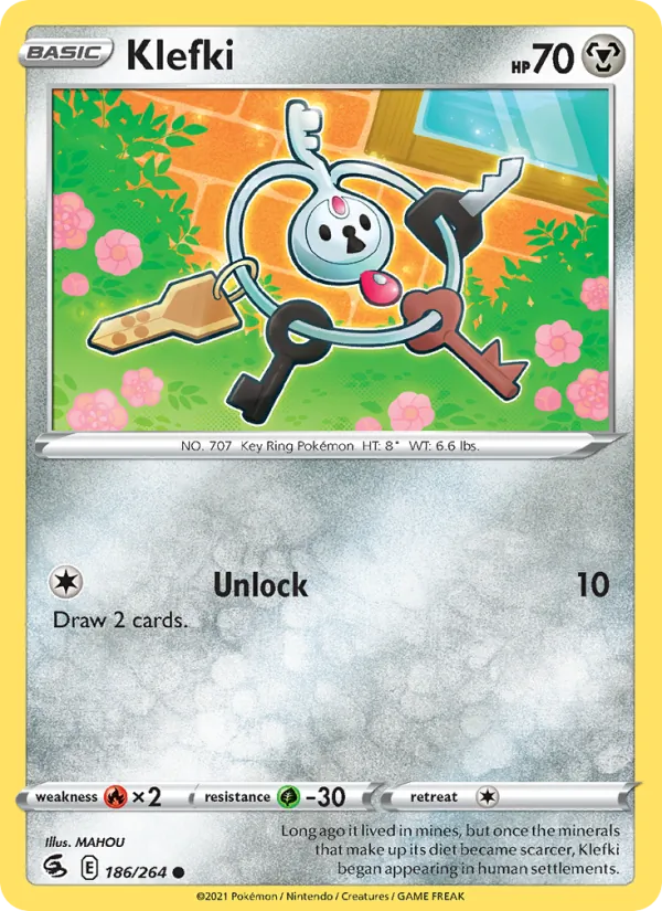 Klefki 186/264  - Reverse Holofoil SWSH08 Fusion Strike - Common
