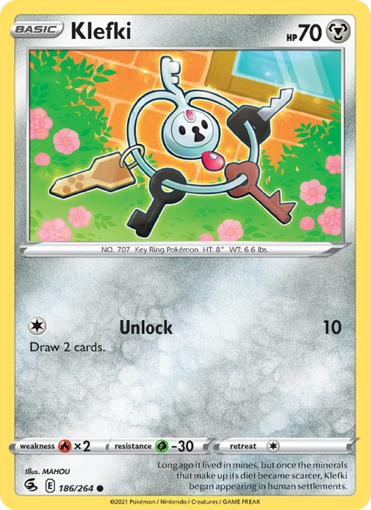 Klefki 186/264  - Reverse Holofoil SWSH08 Fusion Strike - Common