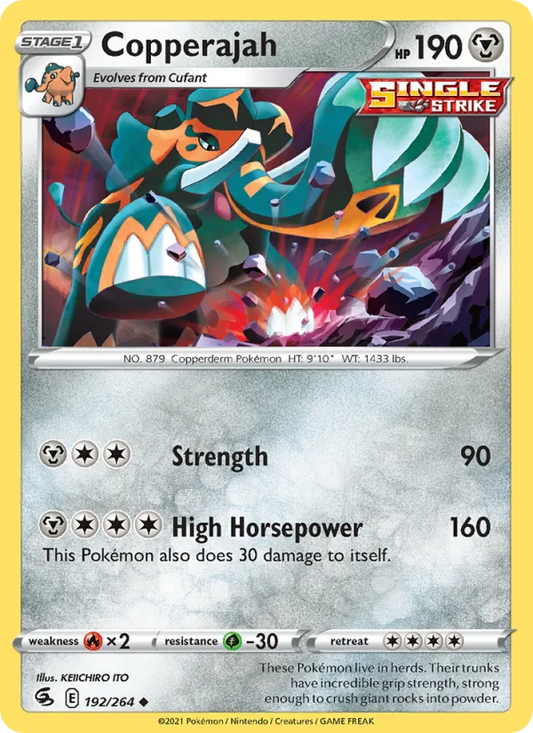 Copperajah 192/264  - Reverse Holofoil SWSH08 Fusion Strike - Uncommon
