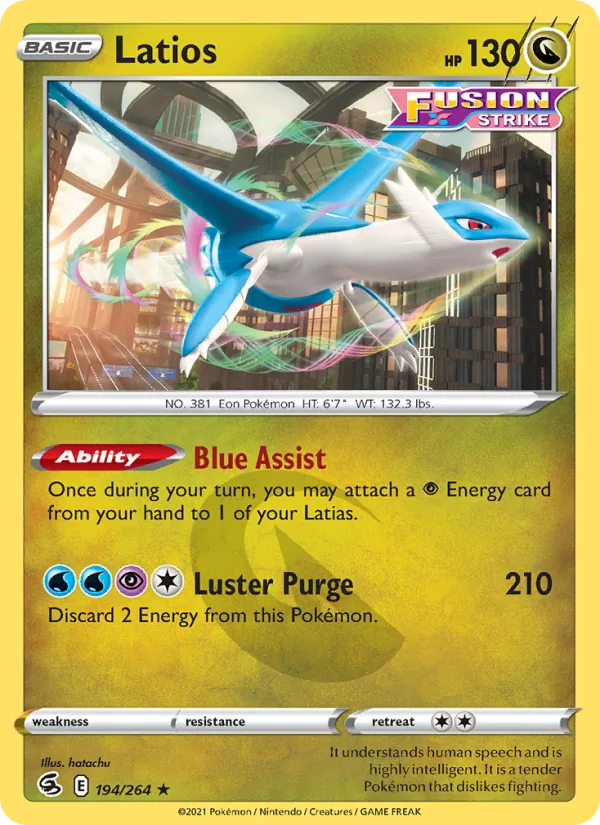 Latios 194/264  - Reverse Holofoil SWSH08 Fusion Strike - Rare