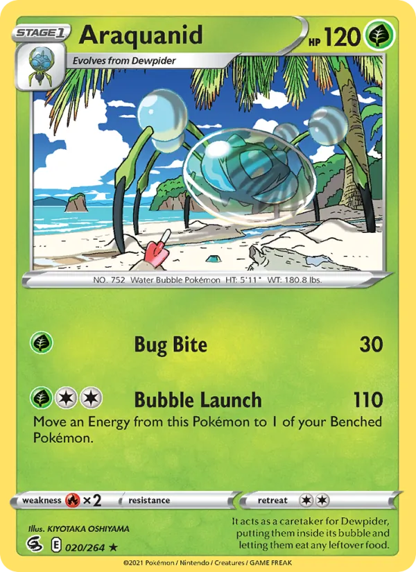 Araquanid 20/264  - Reverse Holofoil SWSH08 Fusion Strike - Rare