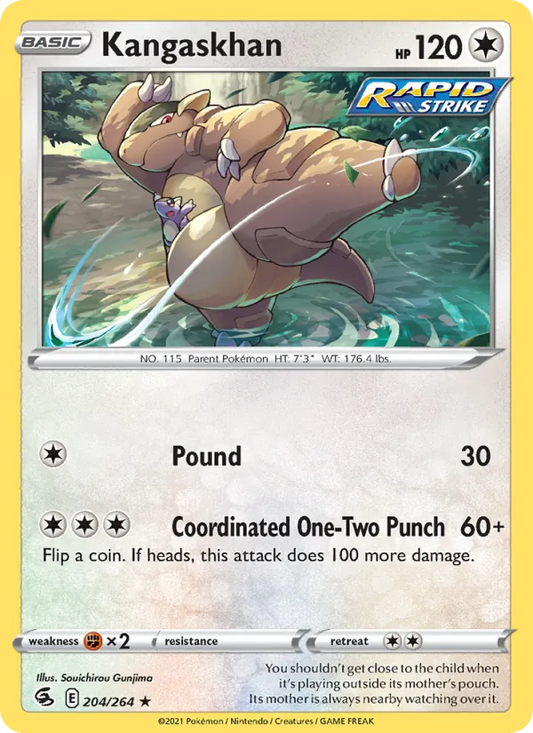 Kangaskhan 204/264  - Reverse Holofoil SWSH08 Fusion Strike - Rare