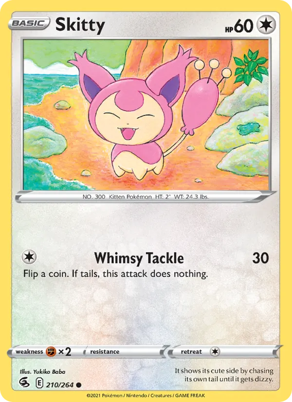 Skitty 210/264  - Reverse Holofoil SWSH08 Fusion Strike - Common