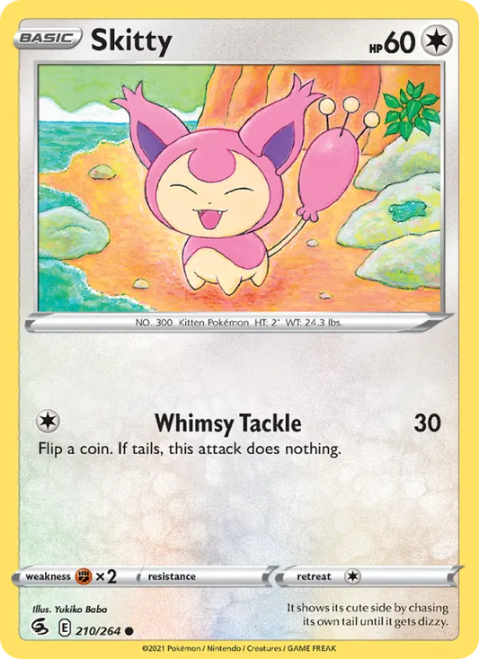 Skitty 210/264  - Reverse Holofoil SWSH08 Fusion Strike - Common