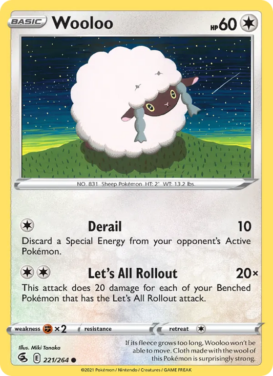 Wooloo 221/264  - Reverse Holofoil SWSH08 Fusion Strike - Common