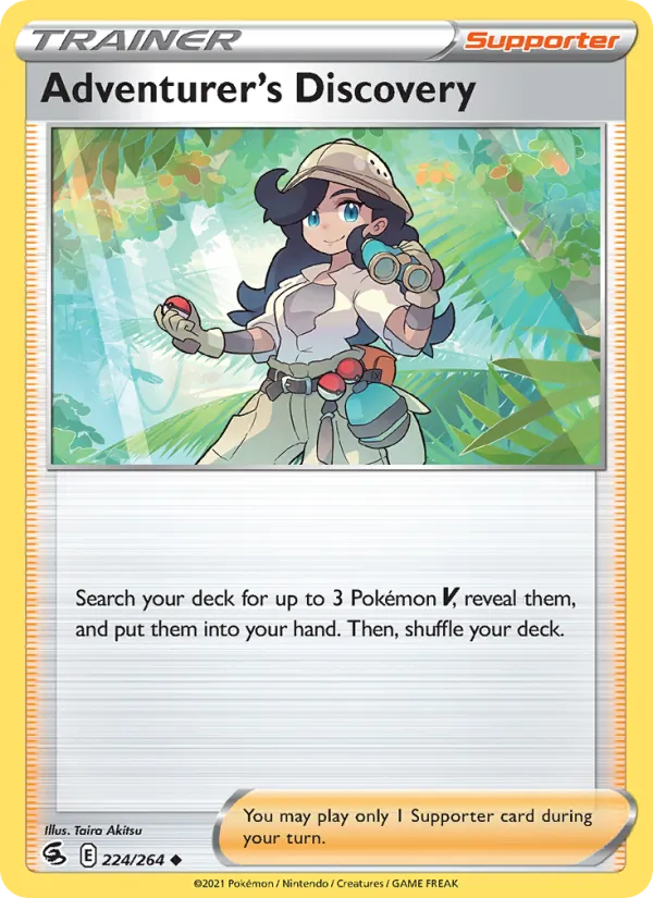 Adventurer's Discovery 224/264  - Reverse Holofoil SWSH08 Fusion Strike - Uncommon
