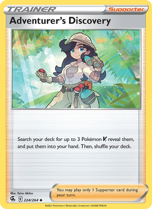 Adventurer's Discovery 224/264  - Reverse Holofoil SWSH08 Fusion Strike - Uncommon