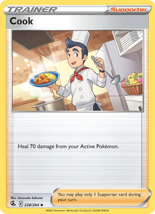 Cook 228/264  - Reverse Holofoil SWSH08 Fusion Strike - Uncommon