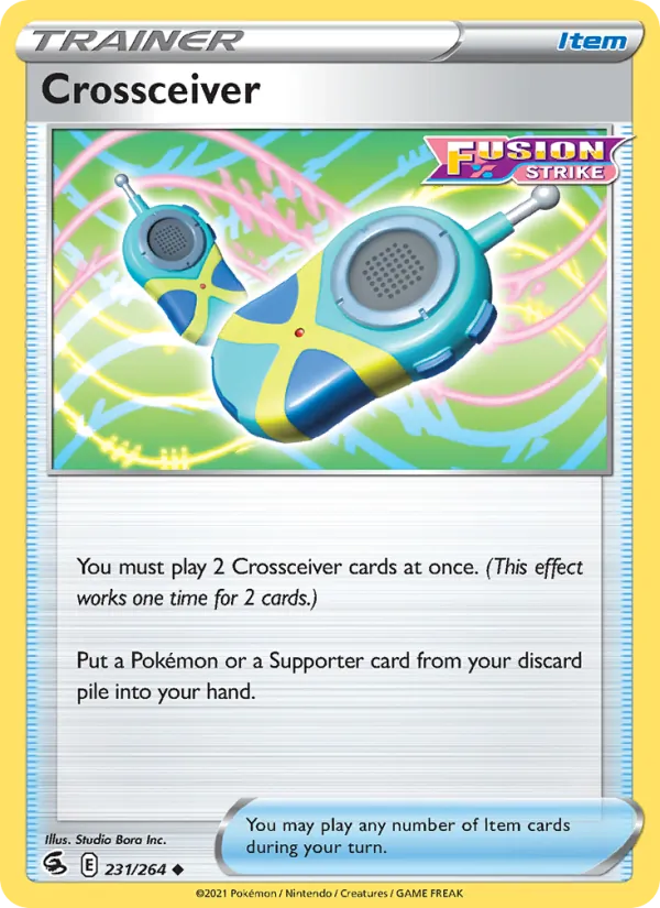 Crossceiver 231/264  - Reverse Holofoil SWSH08 Fusion Strike - Uncommon