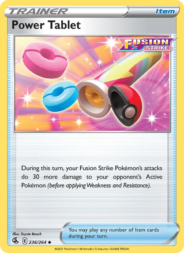 Power Tablet 236/264  - Reverse Holofoil SWSH08 Fusion Strike - Uncommon