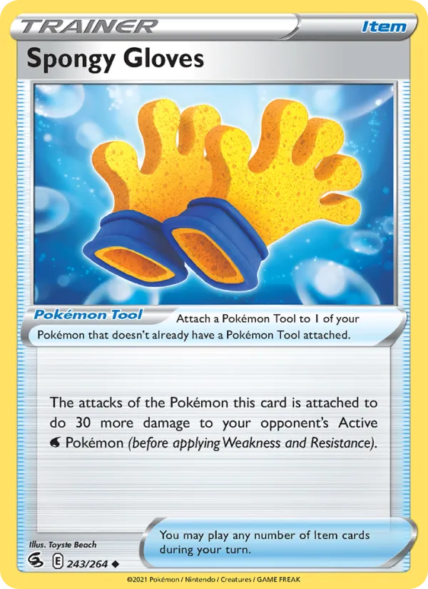 Spongy Gloves 243/264  - Reverse Holofoil SWSH08 Fusion Strike - Uncommon
