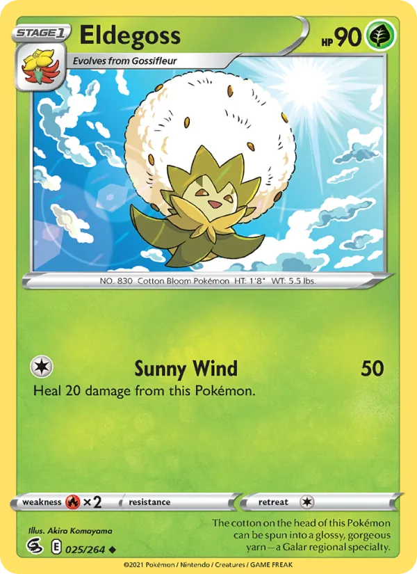Eldegoss 25/264  - Reverse Holofoil SWSH08 Fusion Strike - Uncommon