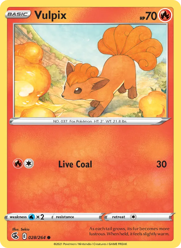 Vulpix 28/264  - Reverse Holofoil SWSH08 Fusion Strike - Common