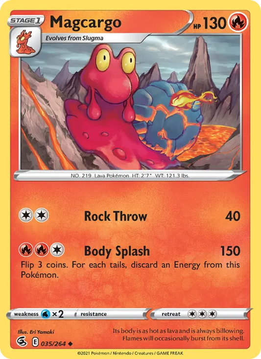 Magcargo 35/264  - Reverse Holofoil SWSH08 Fusion Strike - Uncommon