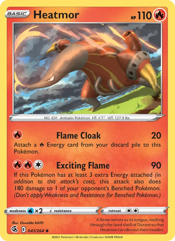 Heatmor 41/264  - Reverse Holofoil SWSH08 Fusion Strike - Uncommon