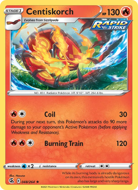 Centiskorch 48/264  - Reverse Holofoil SWSH08 Fusion Strike - Rare