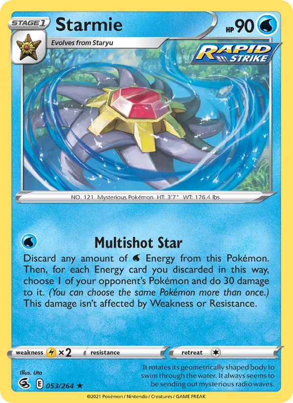 Starmie 53/264  - Reverse Holofoil SWSH08 Fusion Strike - Holo Rare