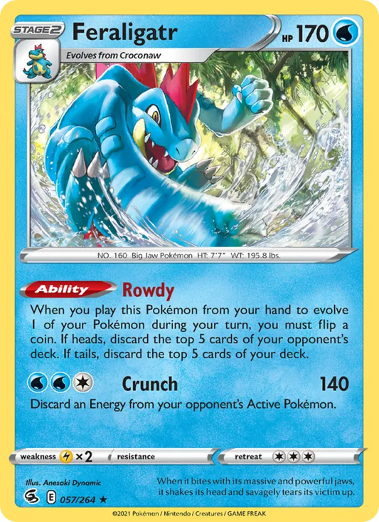 Feraligatr 57/264  - Holofoil SWSH08 Fusion Strike - Holo Rare