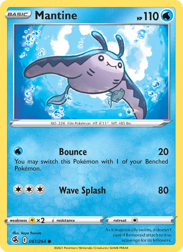 Mantine 61/264  - Reverse Holofoil SWSH08 Fusion Strike - Common
